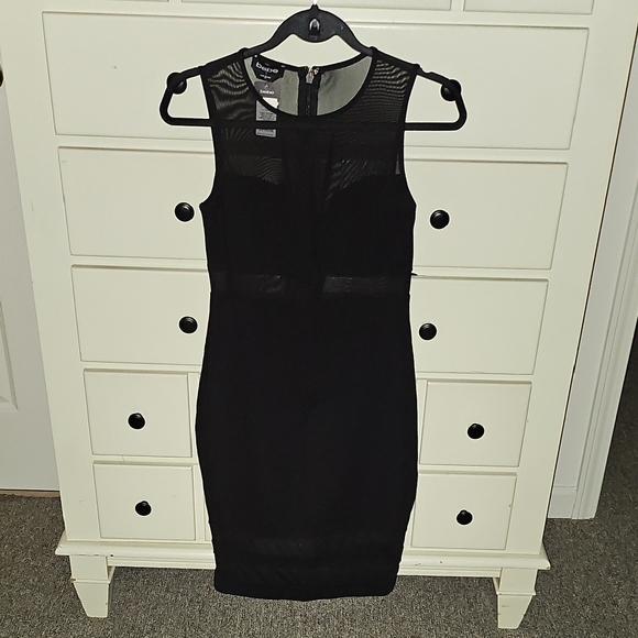 bebe Dresses & Skirts - Bebe Elegant Black Sheer Panel Midi Dress